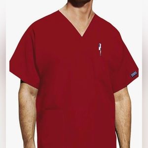 Cherokee Originals Unisex V-Neck Scrubs - like new - Red - Small